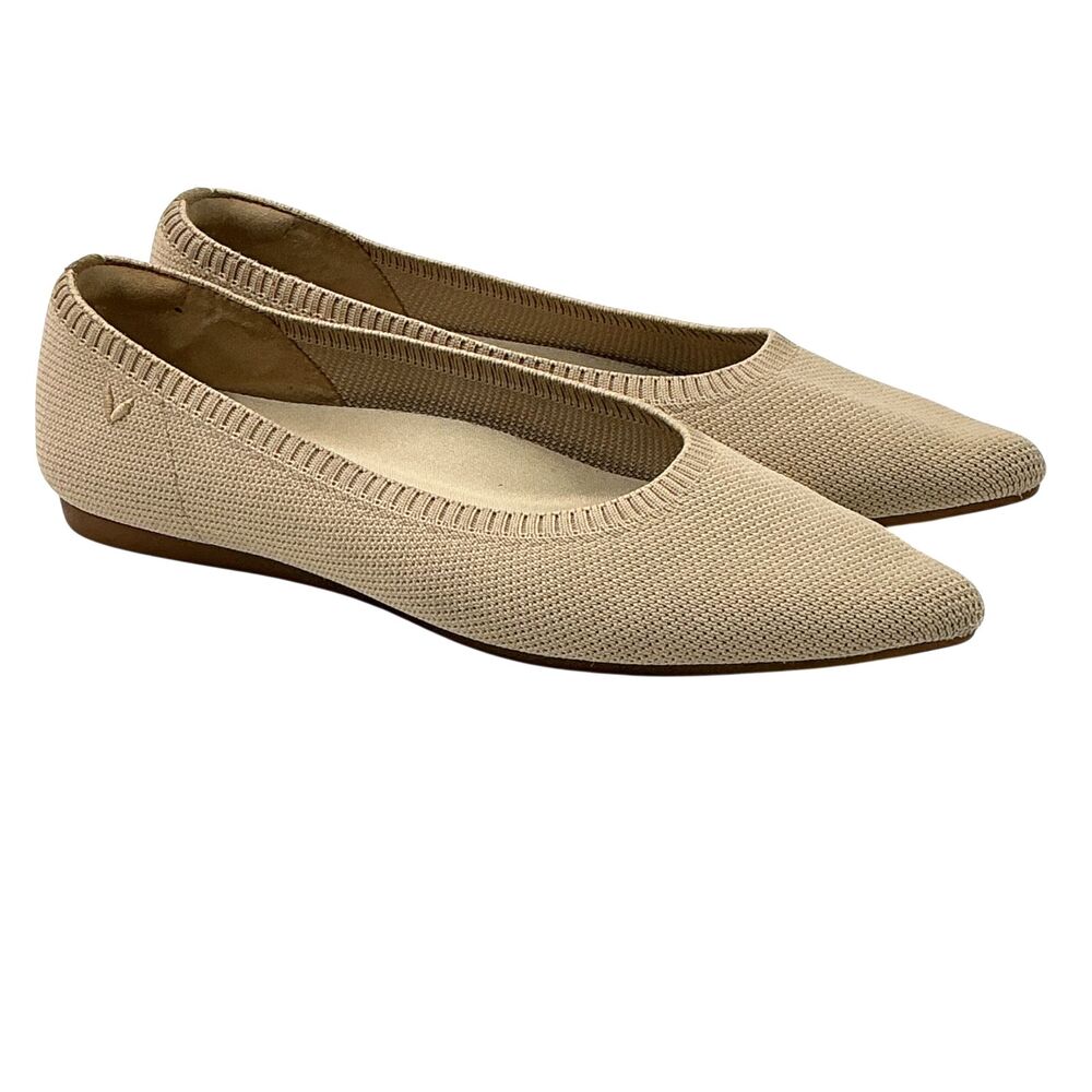 VIVAIA Women's Aria Pointed-Toe Ballet Flats Women's Size 8.5 Almond Beige - Picture 2 of 16
